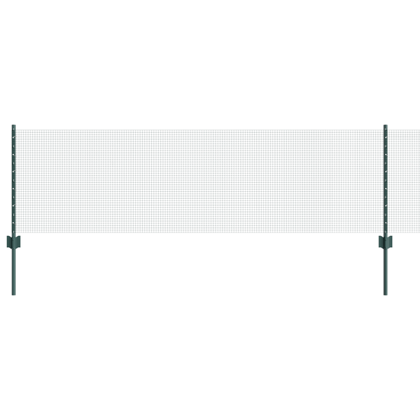 Gard din sârmă sudată cu 11 stâlpi U Verde 0.6x25 m Oțel
