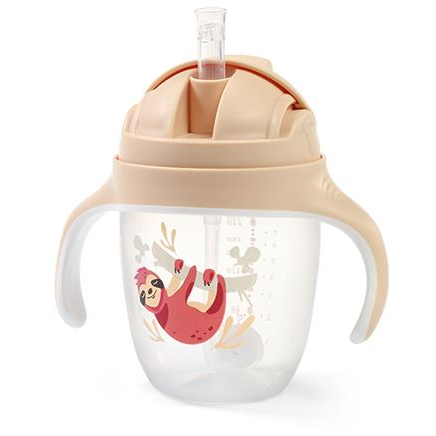 BabyOno tanulópohár szívószállal 240 ml - rózsaszín (5901435415030)