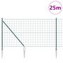Európai Kerítés 2 db Zöld Fém 25 x 1.0 m Tartós