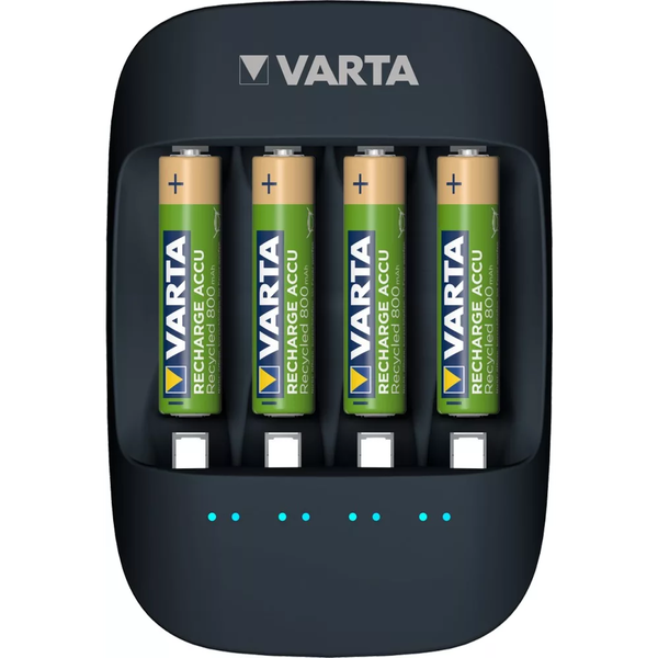 Varta Eco Charger 4x AA/AAA NiMH Akkumulátor Töltő + 4db AAA 800mAh Ceruzaelem