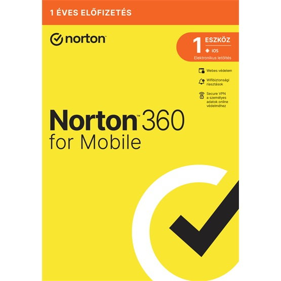 Norton 360 Mobile HUN Online vírusirtó szoftver (1 felhasználó / 1 év)