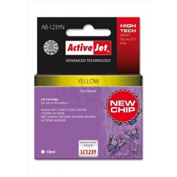 Inkoust ActiveJet LC123 AB-123YN pro Brother žlutý (yellow)
