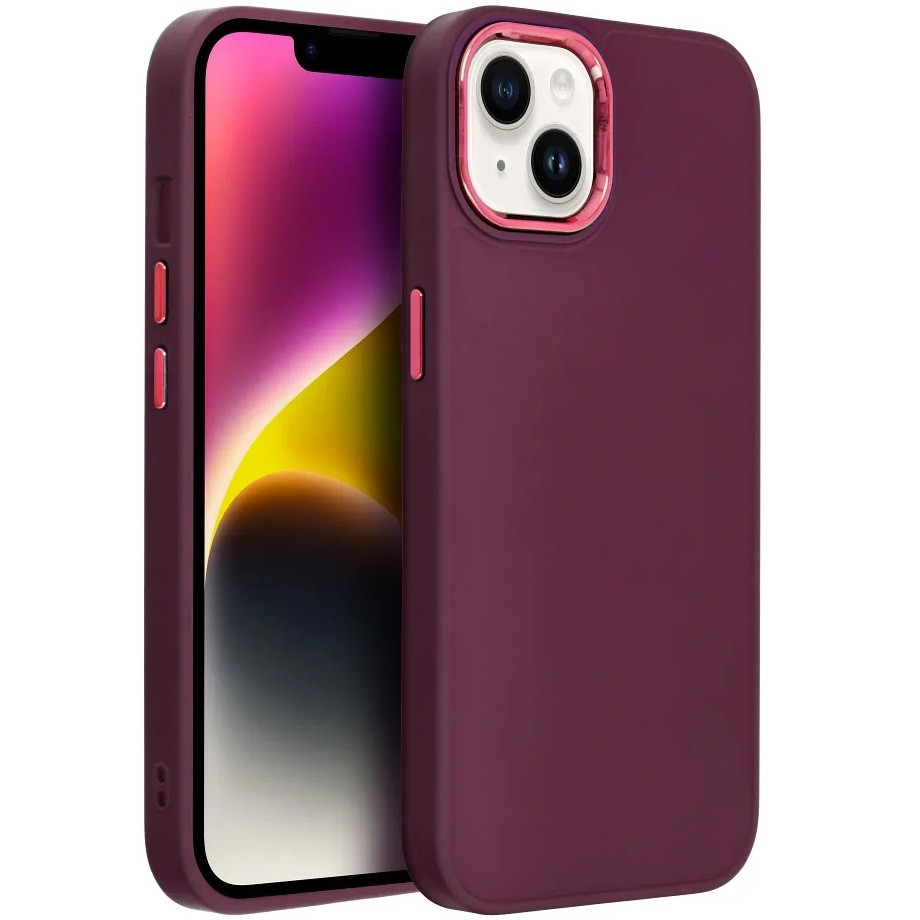 Samsung Galaxy A13 4G SM-A135F / A137F, Szilikon tok, közepesen ütésálló, fémhatású kamera keret, Frame Case, lila (131683)