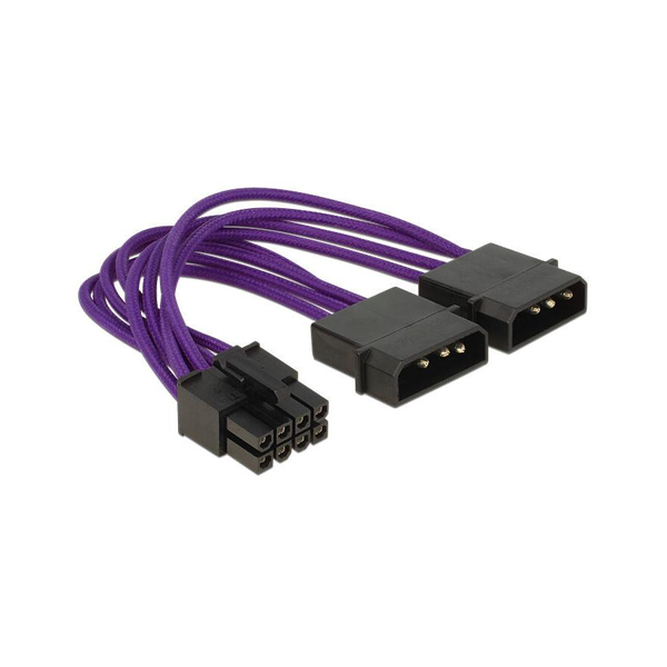 KAB Delock 83703 8pin EPS > 2 x 4pin textil borítású tápkábel - Lila