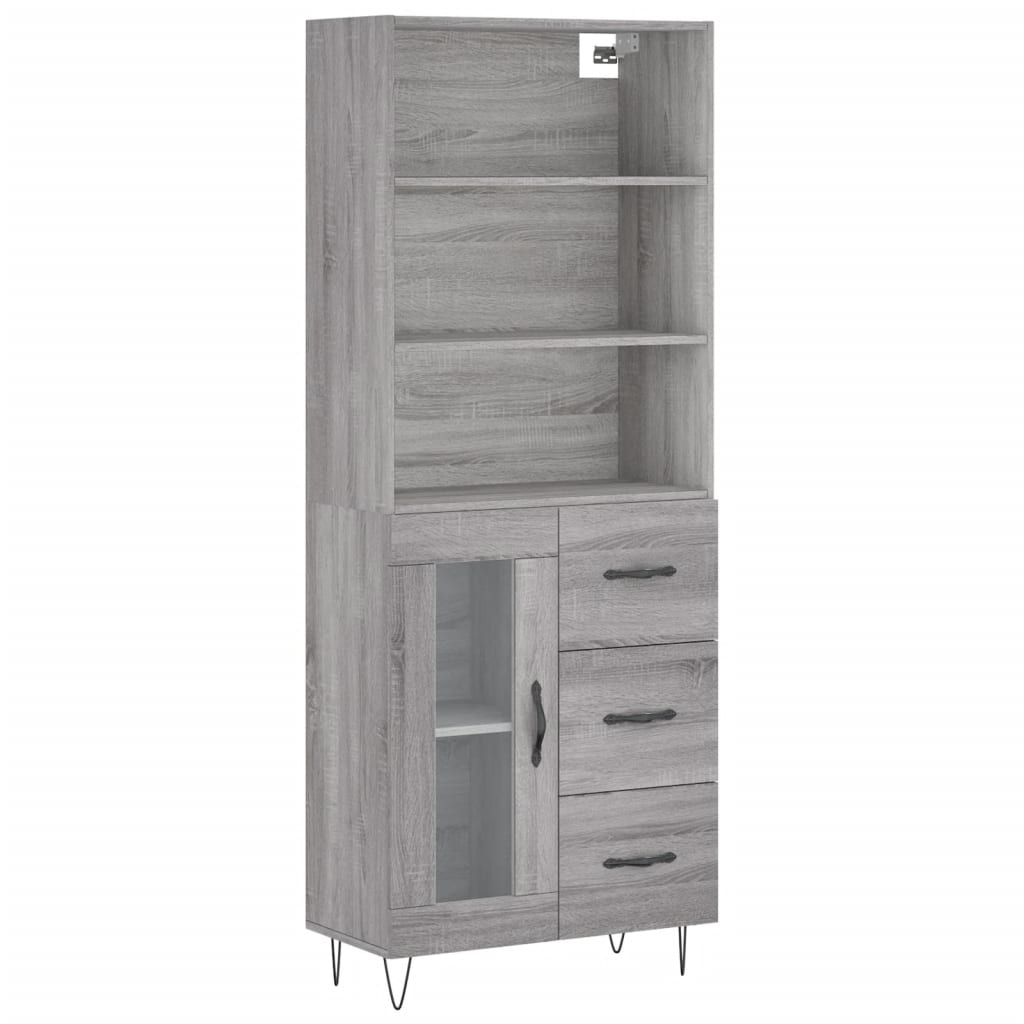 szürke sonoma szerelt fa magasszekrény 69,5 x 34 x 180 cm (3189507)