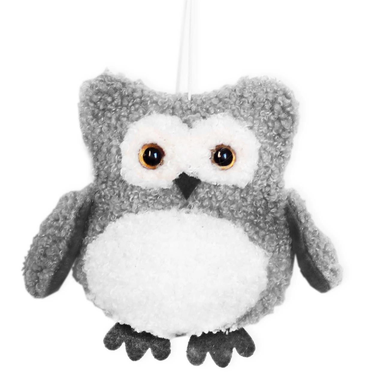 LAALU Karácsonyi dísz - textil bagoly, szürke, 10 × 11 cm (LAU-6130)