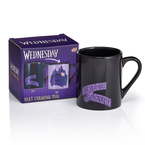 Wednesday 360ml hőre változó bögre felirattal - Fekete