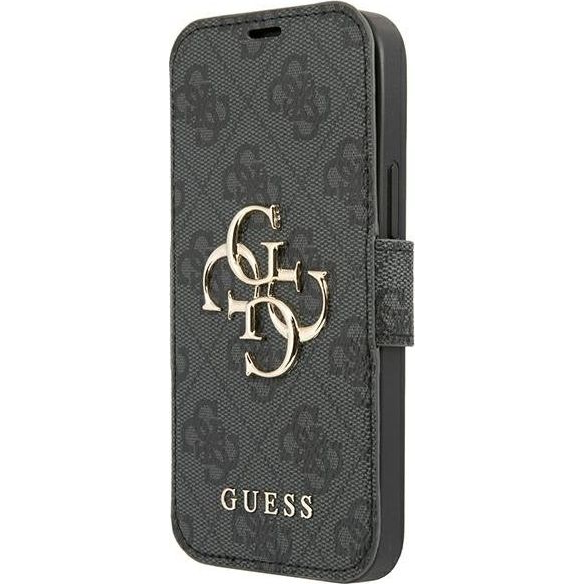 Guess PU 4G Metal Logo Apple iPhone 13 Pro flip tok, szürke (GUE1450GRY)