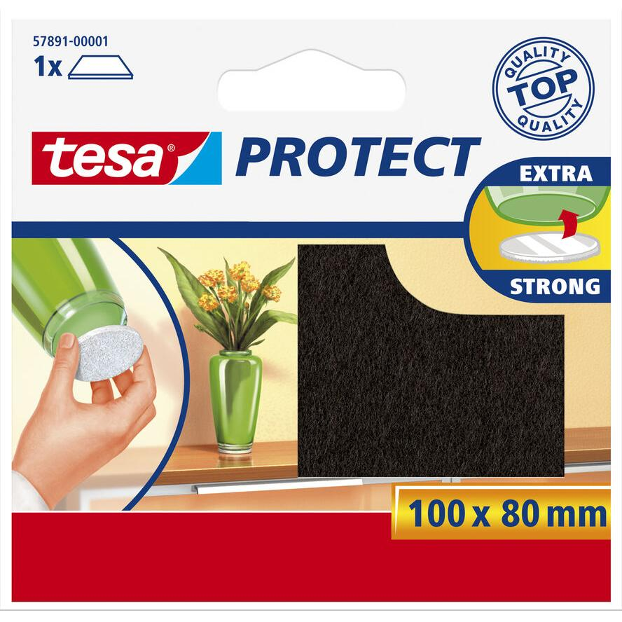 Tesa Protect Filzgleiter rechteckig 100 x 80mm braun (57891-00001-01) (57891-00001-01)