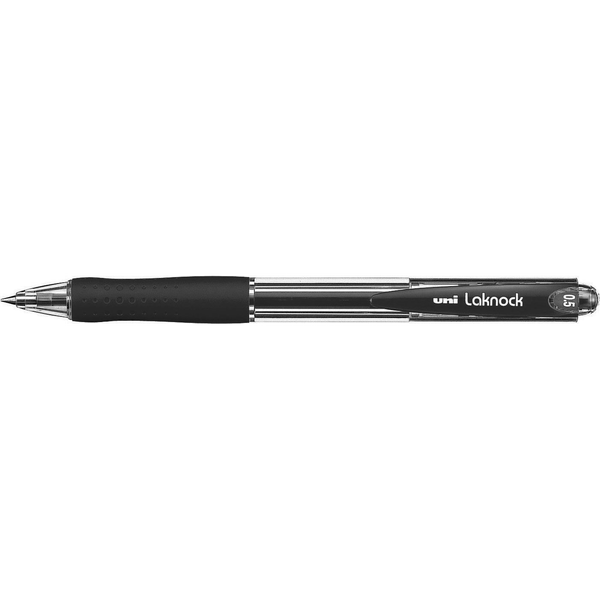 Golyóstoll, 0,3 mm, nyomógombos, UNI "SN-100 Laknock", fekete