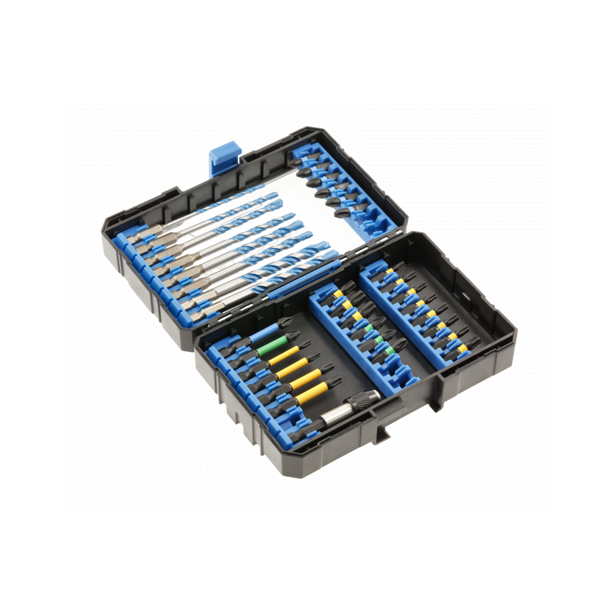 Ütvefúró bit Univerzális Fogantyú 1/4 Szett Doboz 35 db-os (HT1S801)