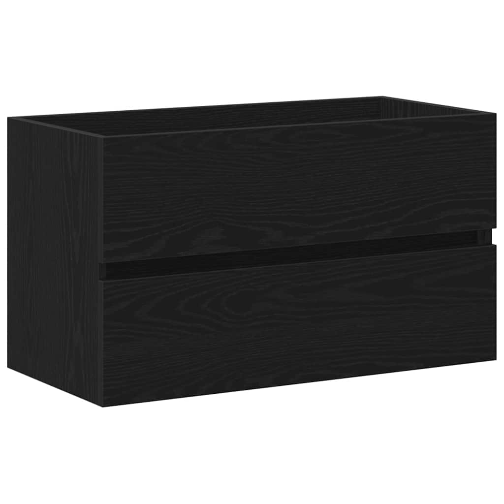 fekete tölgy színű szerelt fa mosdószekrény 80 x 38,5 x 45 cm (862543)