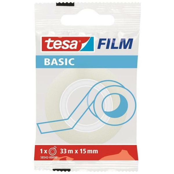 Kancelárska lepiaca páska Tesa Basic priehľadná 33 m x 15 mm