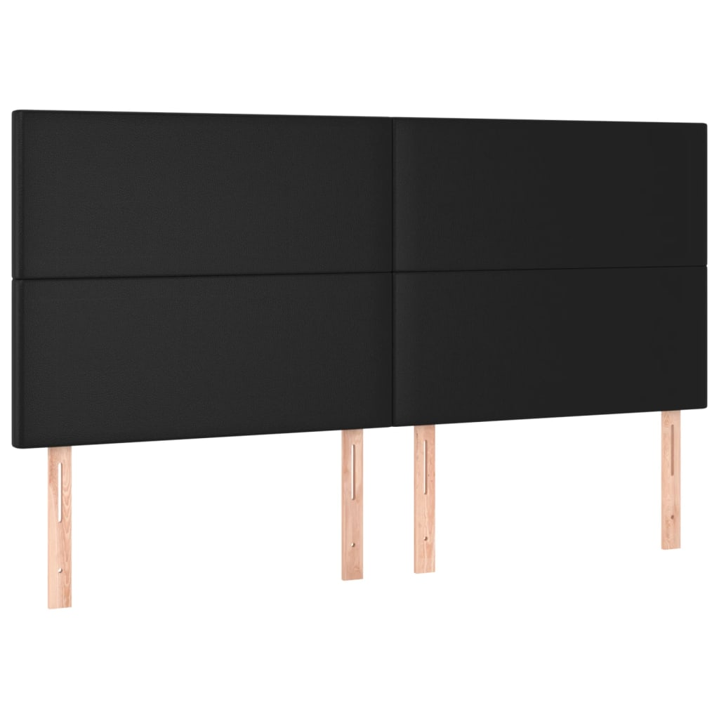 4 db fekete műbőr fejtámla 100x5x78/88 cm (3116160)