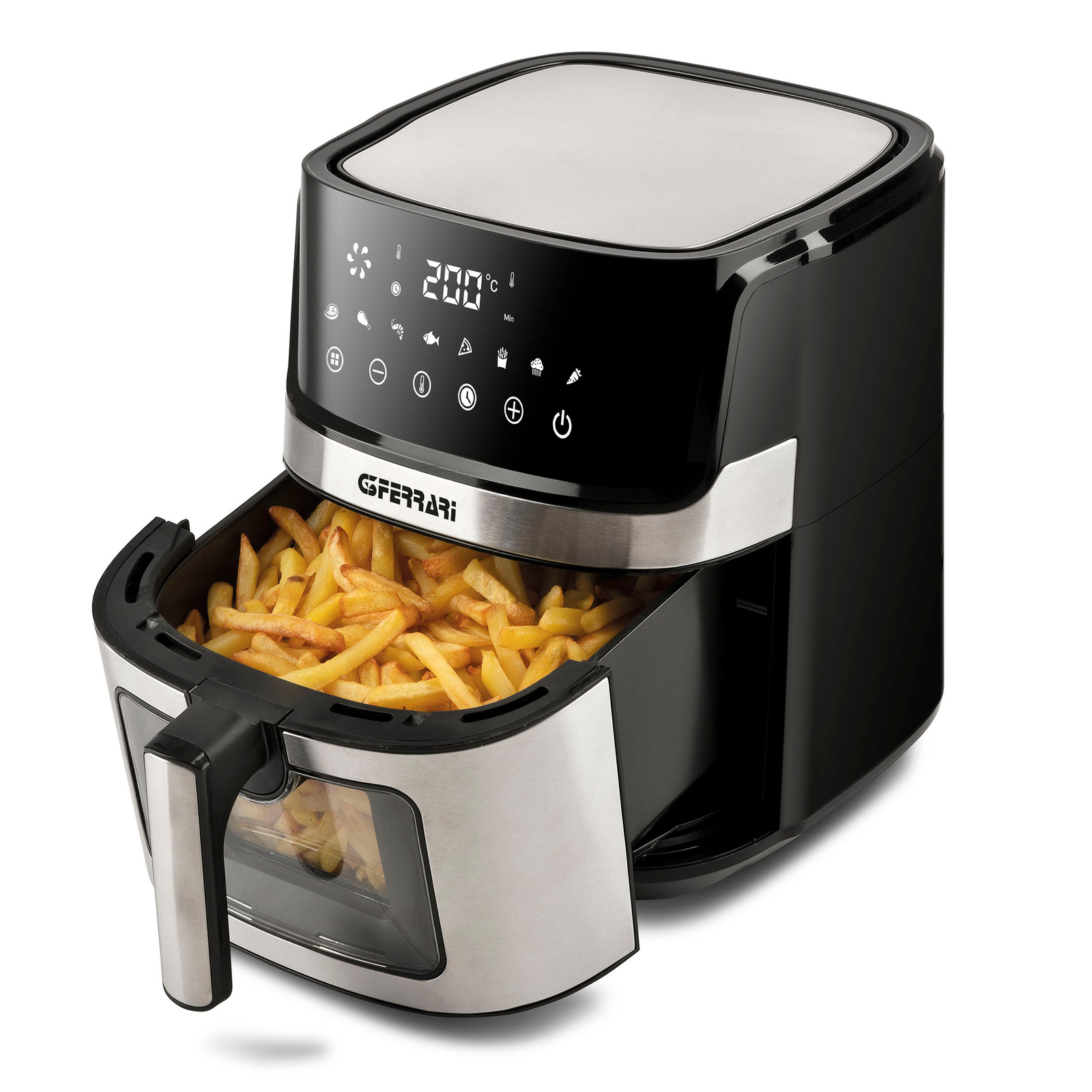 G3 Ferrari G10167 Friggisano Visual 6,5L Forrólevegős fritőz - Fekete/Ezüst (G10167)