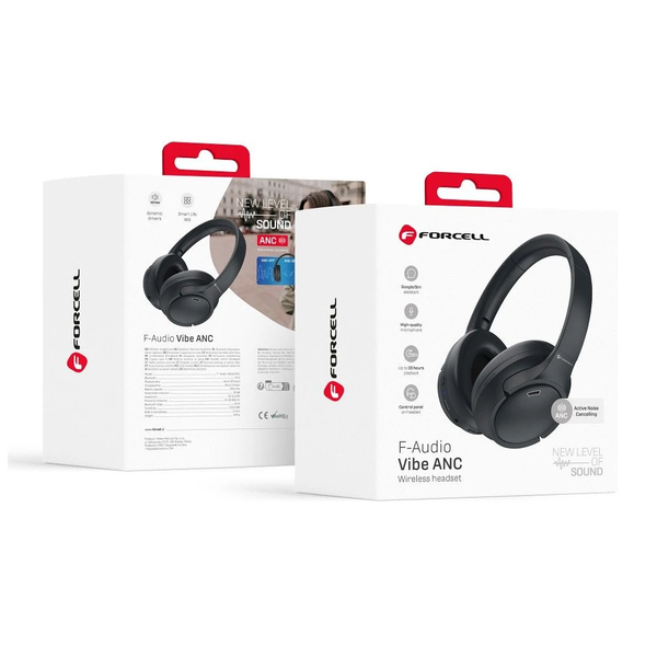 Căști fără fir Forcell F-Audio Vibe TWS cu ANC, autonomie de 20 de ore, negru