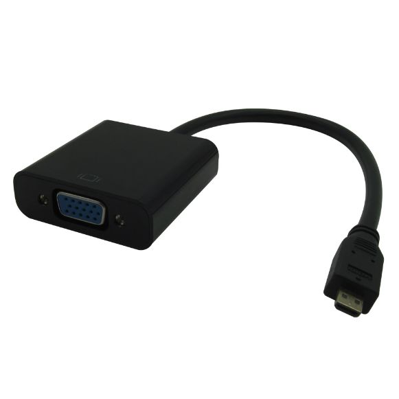 Microconnect HDMIDVGAB cavo e adattatore video 0,25 m HDMI tipo D (Micro) VGA (D-Sub) Nero