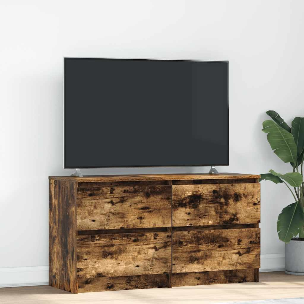 füstös tölgy színű szerelt fa TV-szekrény 100x35x54 cm (861800)