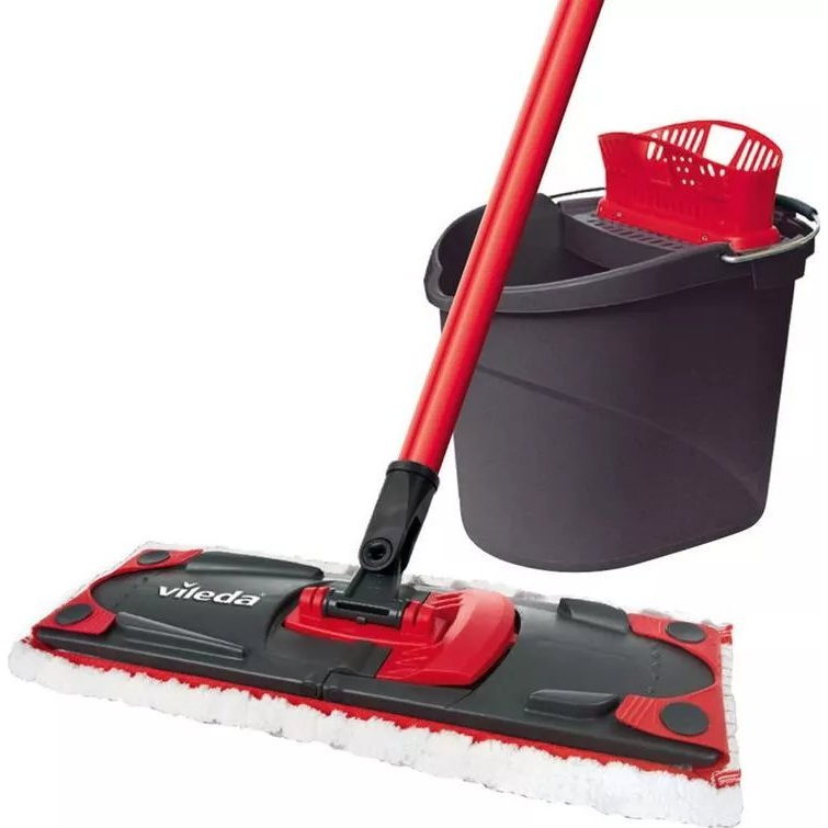 Vileda Ultramax plochý mop s vedrom + univerzálna tekutina Ajax