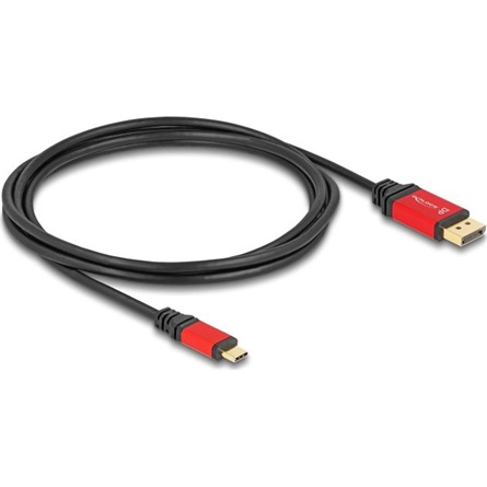 Delock USB-C / Thunderbolt -> DisplayPort 1.4 M/M video kábel 2m fekete-piros (80093)
