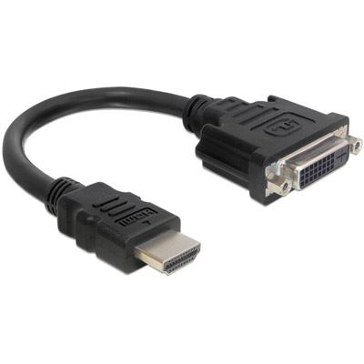Delock 65327 HDMI 19 pin male --> DVI 24+1 (DVI-D) female 20cm adapter (65327)