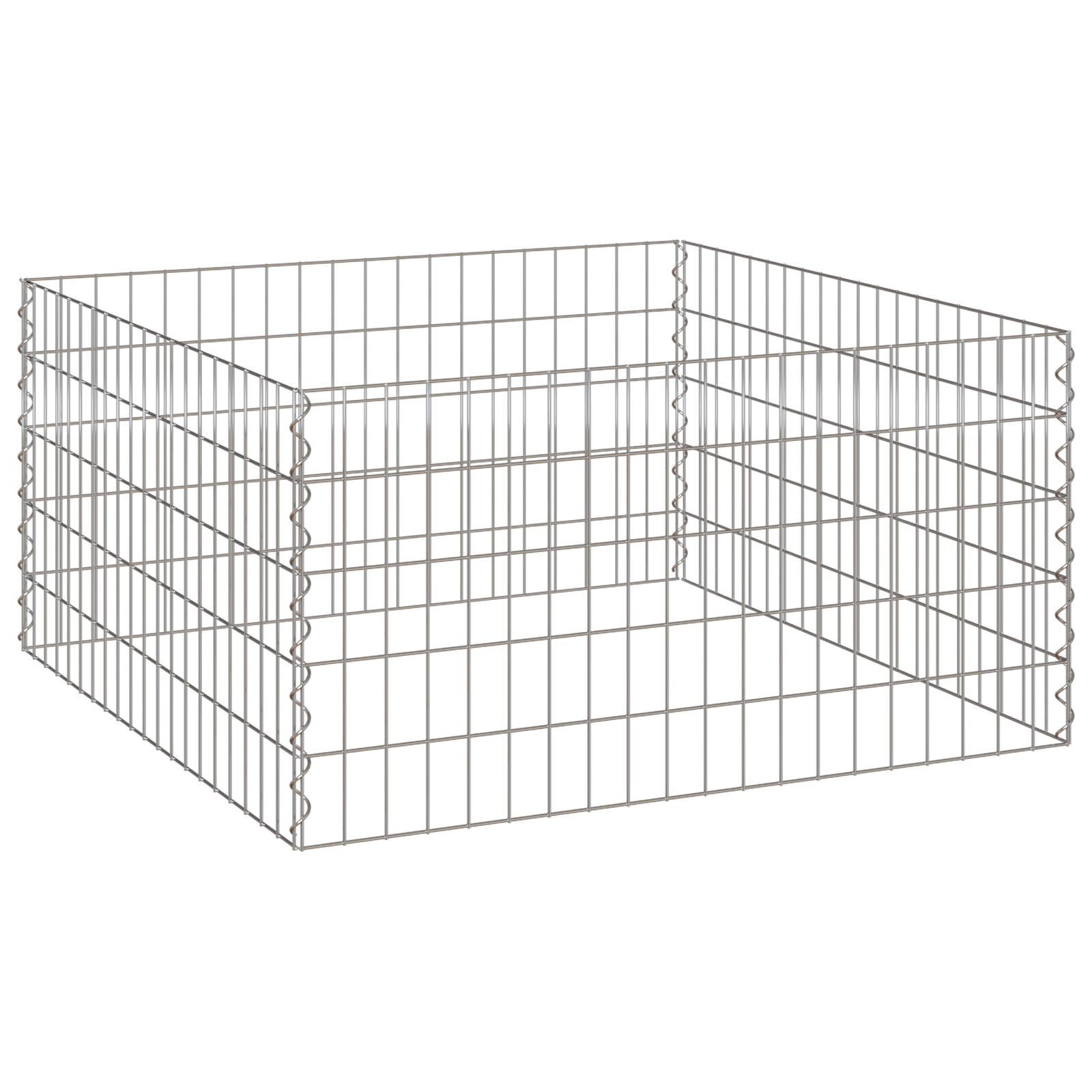 Kertikomposztáló 100x100x50 cm Rozsdamentes Acél Négyzet (42010830)