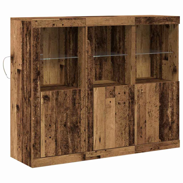 Bufet 3 pcs Lemn vechi 123 x 37 x 100 cm Lemn compozit