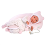 Llorens Mimi újszülött sírós lány baba holdacska alakú párnával 42cm (74052)