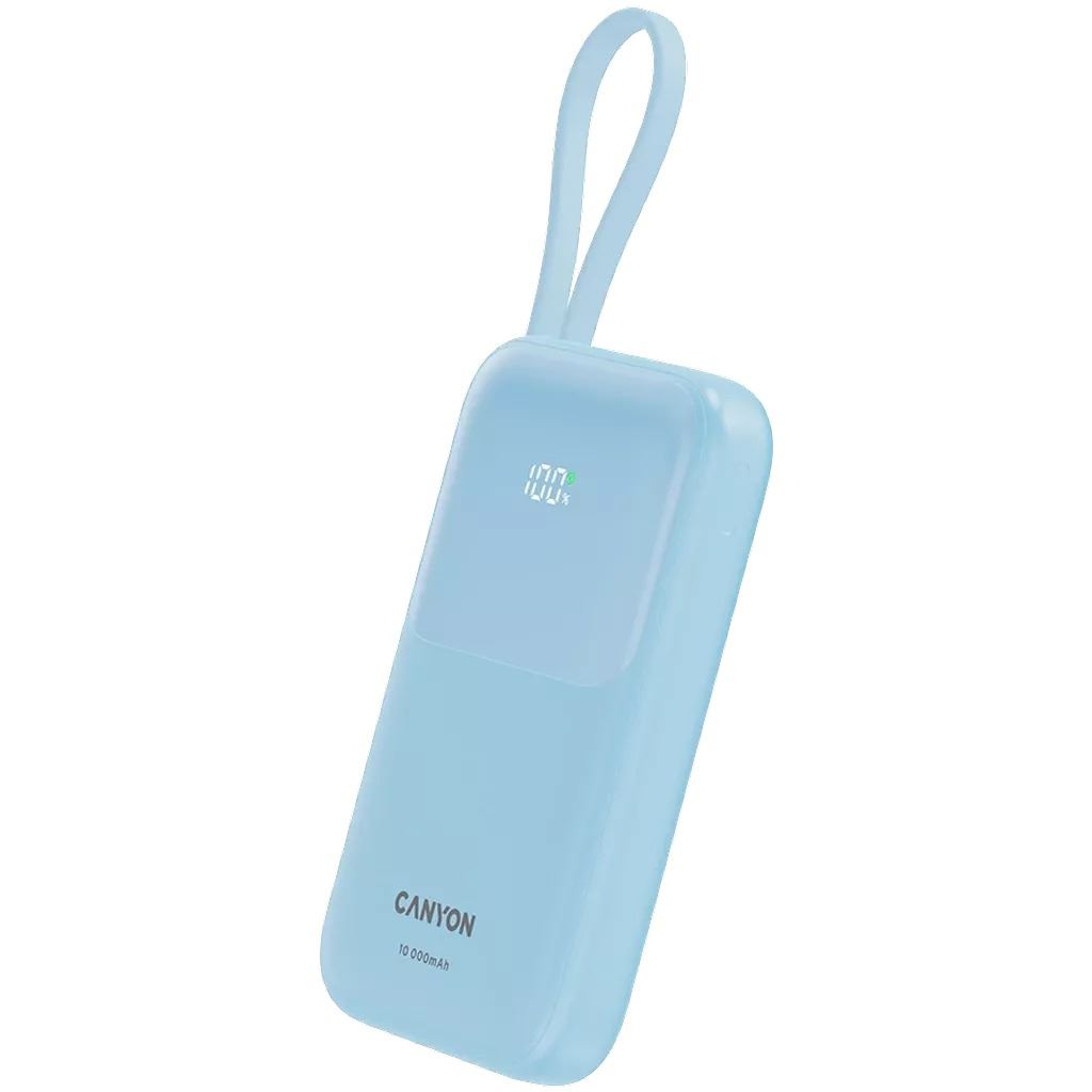 Canyon OnPower 101 10000mAh Power Bank beépített kábellel kék (CNS-CPB101BL) (CNS-CPB101BL)