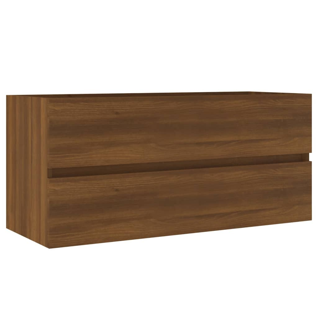 barna tölgyszínű szerelt fa mosdószekrény 100 x 38,5 x 45 cm (815659)