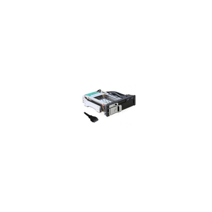 MOBIL RACK 5,25" DELOCK for 1 x 2.5 + 1 x 3.5 SATA HDD + 2 x USB 3.0 ports (47209)