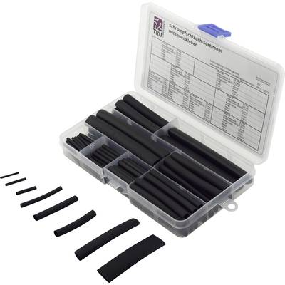 TRU COMPONENTS TC-6793940 Zsugorcső készlet Fekete Zsugorodási arány:3:1 100 db (TC-6793940)