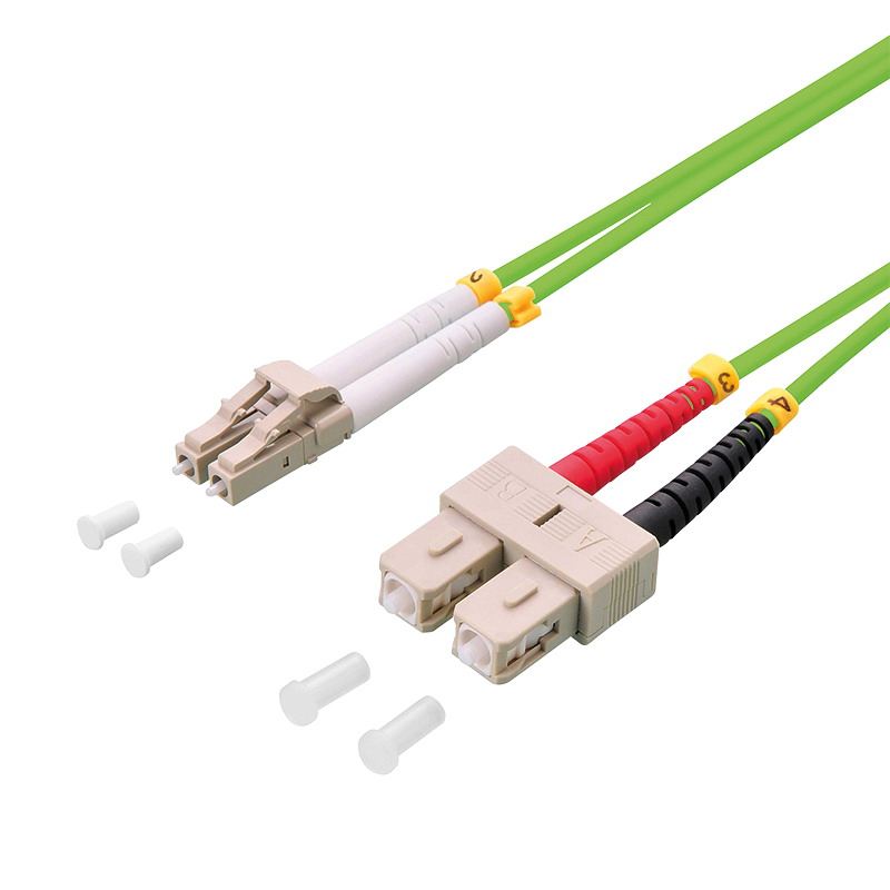 Logilink Fiber duplex patch kábel, OM5, 50/125 , LC-SC, lime zöld, 3 m (FP5LS03) (FP5LS03)
