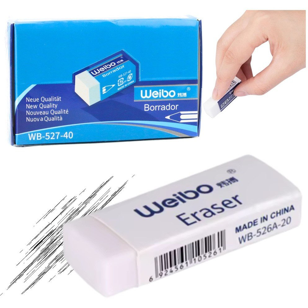 Iskolai Radír, Fehér, Wb-527-40, 3,5 cm- 22414 (22414)