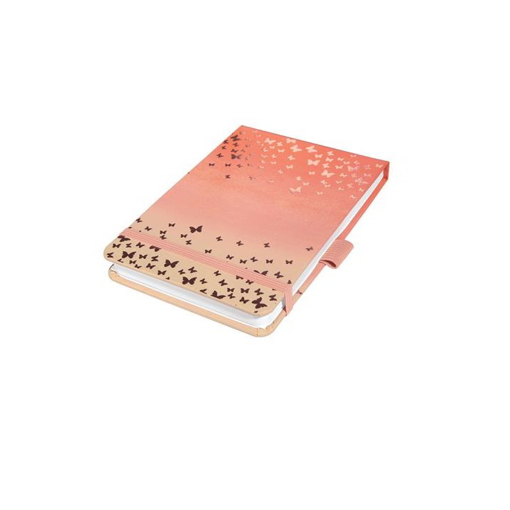 Siegel Jolie Butterfly Confetti Peach 79 lapos 110x79mm pontrácsos jegyzetfüzet - Mintás (JN346)