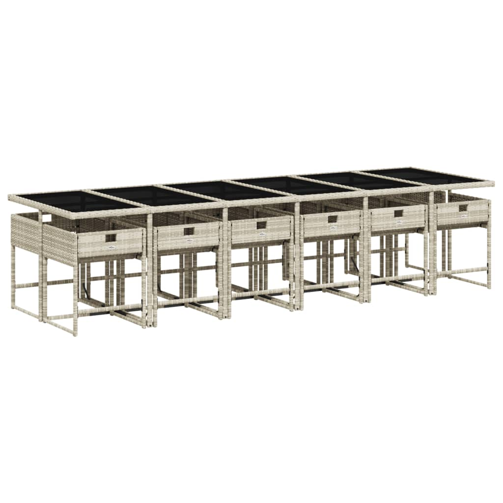 13 részes szürke polyrattan kerti étkezőgarnitúra párnákkal (3211307)