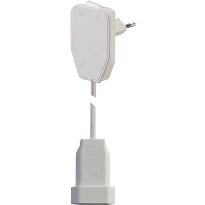 Lapos euró dugós hálózati hosszabbítókábel, 0,8 m, fehér, H03VVH2-F 2X 0,75 mm2, NVB 104579 (104579)