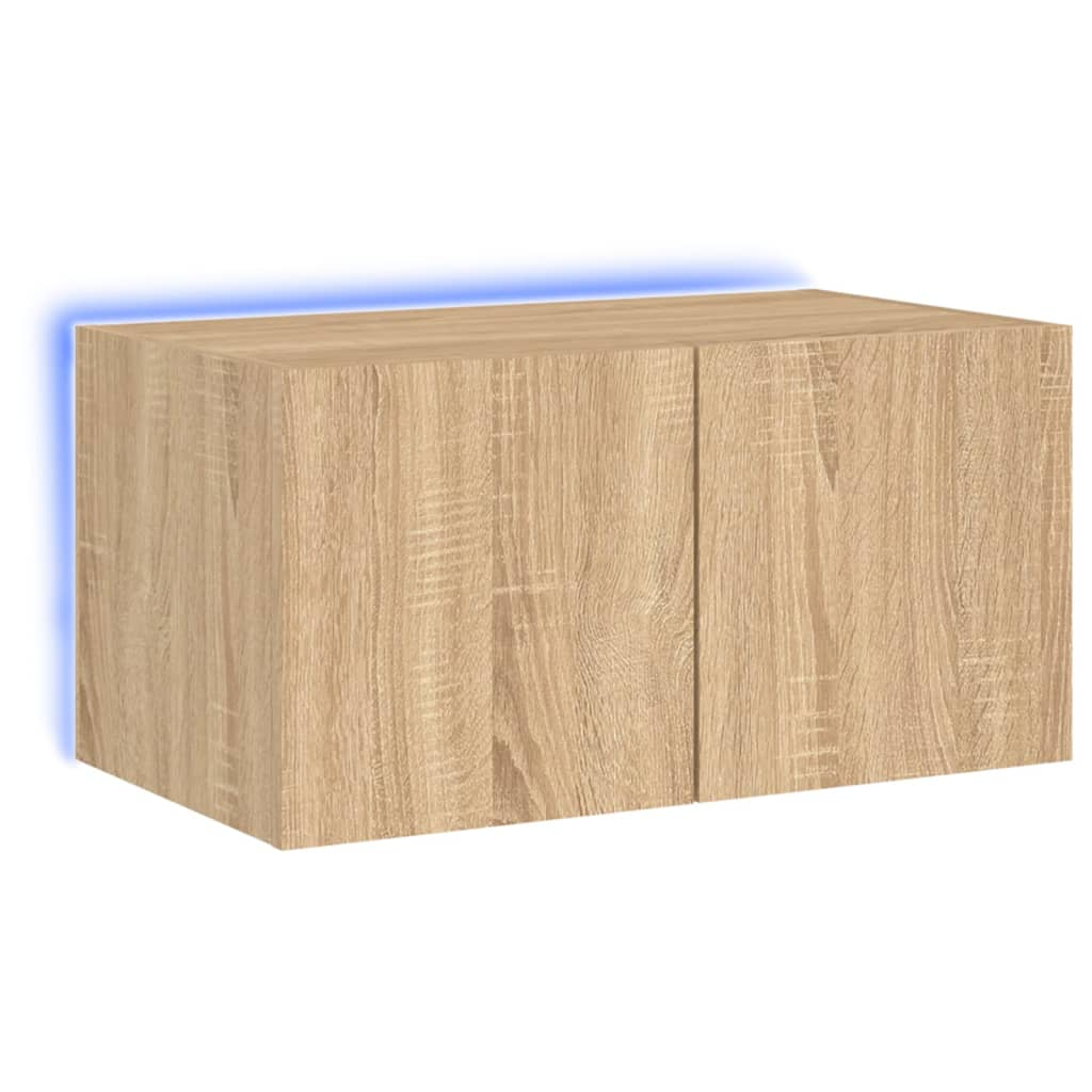 sonoma tölgy színű fali TV-szekrény LED-ekkel 60x35x31 cm (837271)
