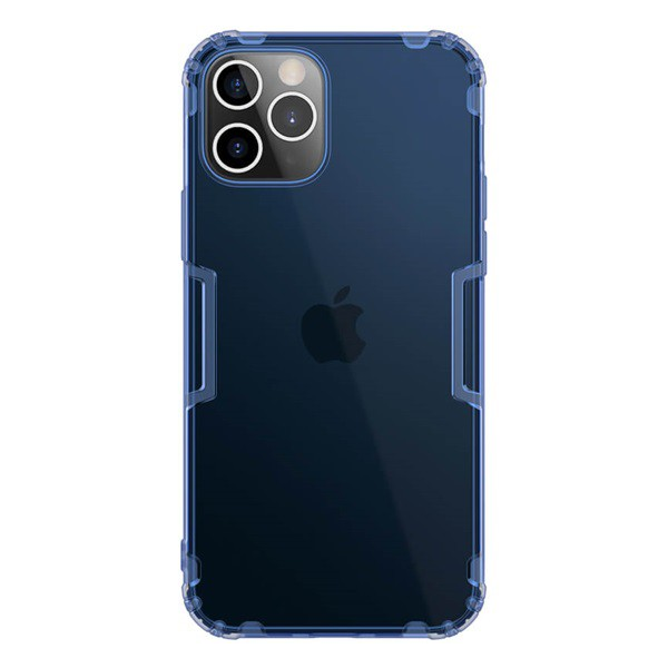 NILLKIN NATURE szilikon telefonvédő (közepesen ütésálló, légpárnás sarok, 0.6 mm, ultravékony) SÖTÉTKÉK [Apple iPhone 12 Pro] (5996591005492)