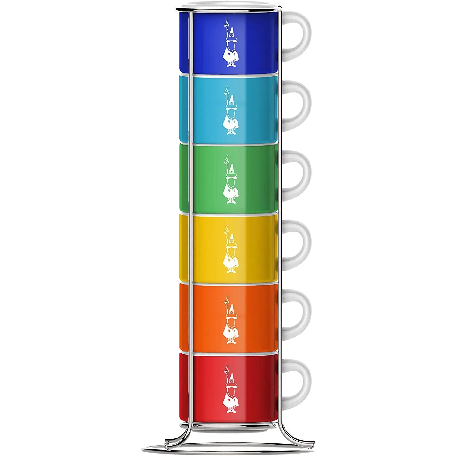 Bialetti eszpresszó csészeszett állvánnyal 6 darabos színes (TAZZ110) (TAZZ110)