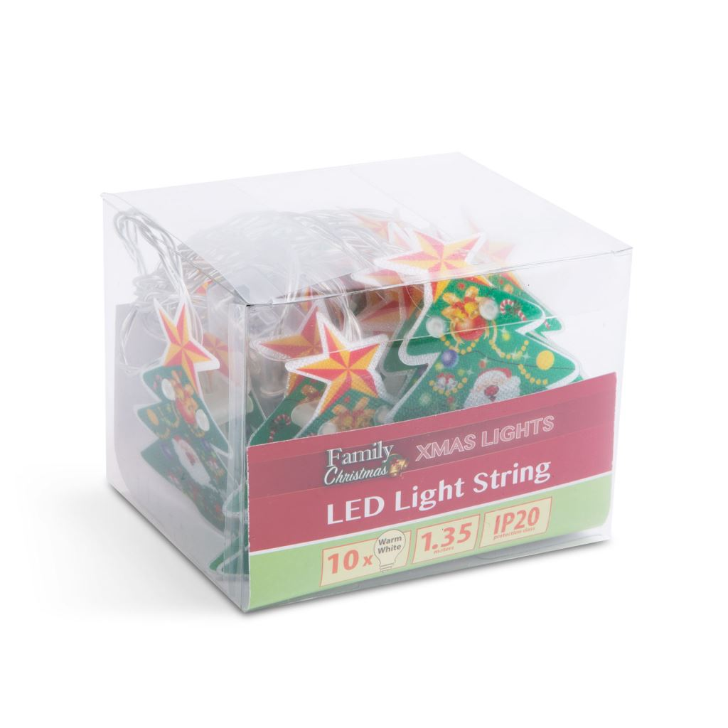 Family LED fényfüzér - karácsonyfa 1,35m, melegfehér, 2xAA (58911) (58911)