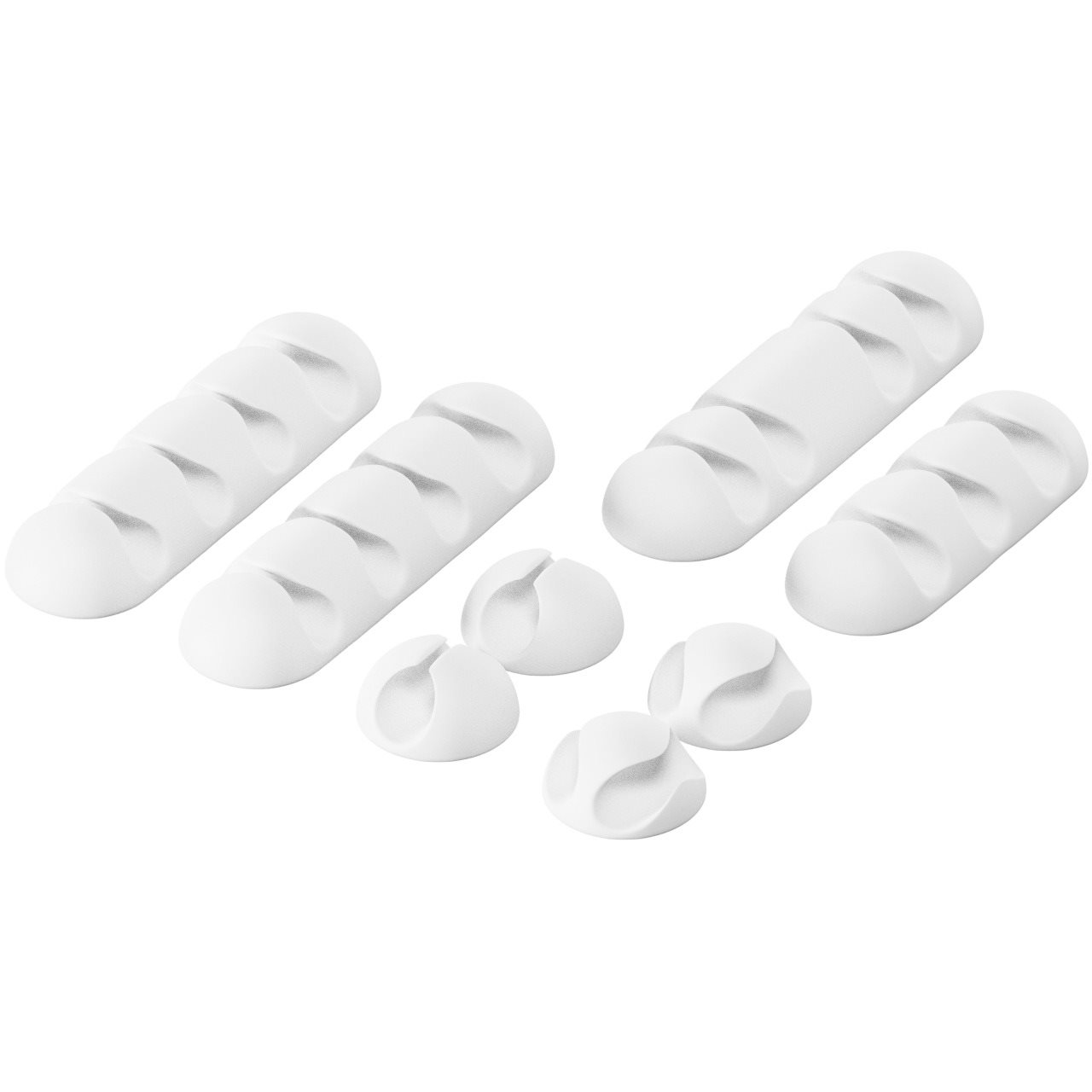 AlzaPower Cable Clips Mix 8 pcs fehér (APW-COGBMIX8W)