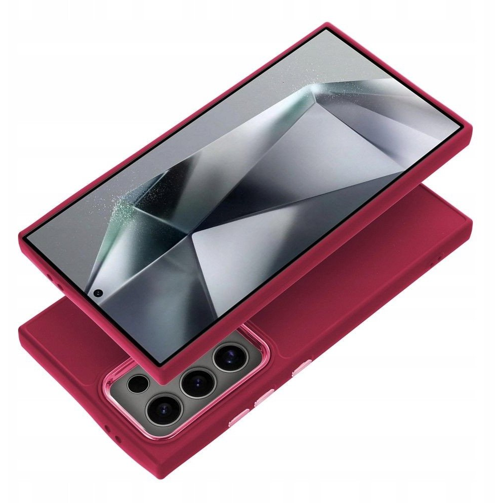 ZONE Frame Case szilikon tok fémhatású kamera keret Samsung Galaxy S25 Plus magenta (TS9893)