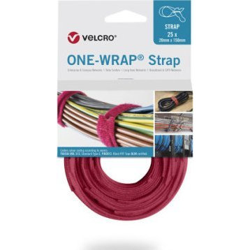 VELCRO One Wrap Strap 20mm x 330mm, 25 Stck, rot