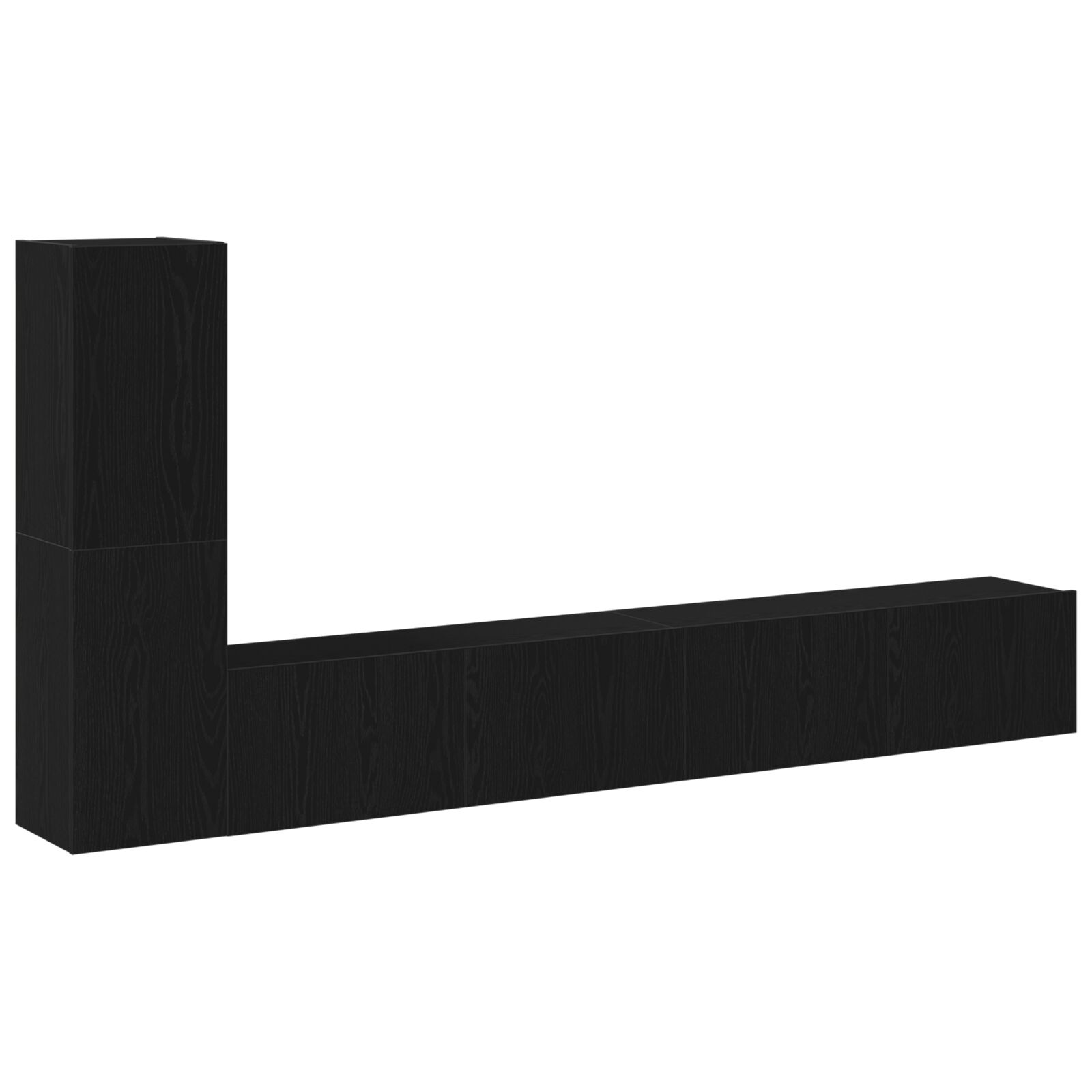 3 darabos TV szekrény szett felfüggesztett fekete tölgy mérnöki fa (3333054)