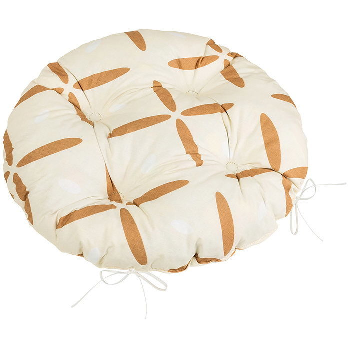 BELLATEX Adéla Seat cushion 62/239 round quilted d.40 cm crosses brown (12568)