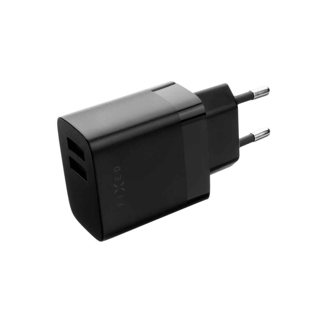 Fixed Dual Travel 2x USB Type-A Hálózati töltő - Fekete (17W) (FIXC17N-2U-BK)
