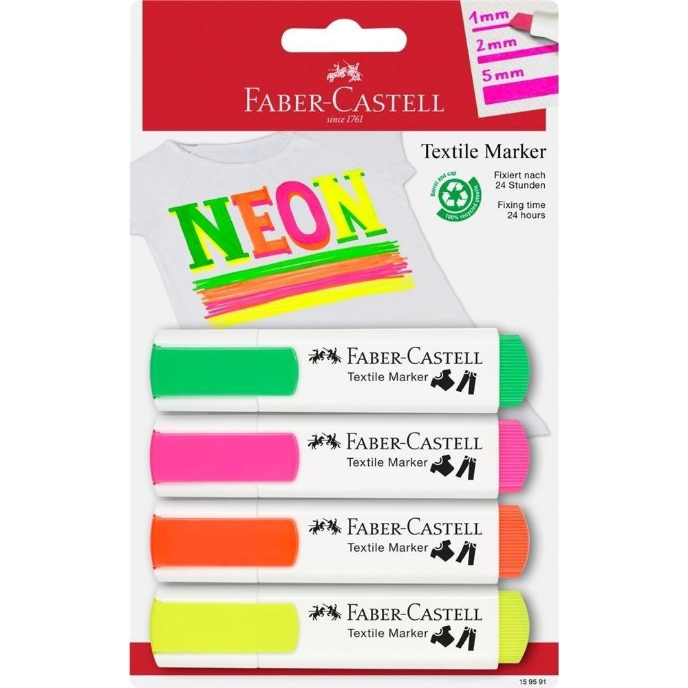 Faber-Castell: Neon színű textilfilc szett 4db-os (440679)