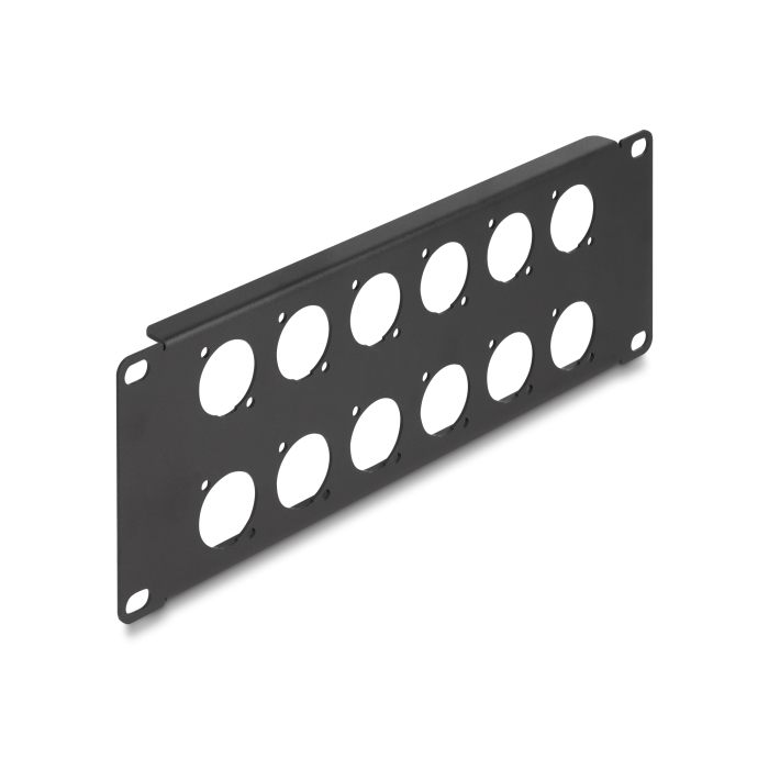 Delock 10 D-típusú patch panel 12 portos 2U fekete (88054) (88054)