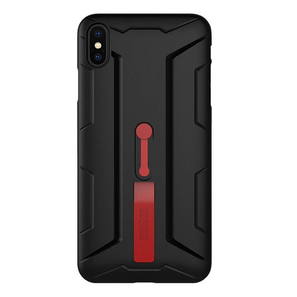 NILLKIN GRIP szilikon telefonvédő (műanyag belső, közepesen ütésálló, ujjra húzható) FEKETE [Apple iPhone XS Max 6.5] (5996457799794)